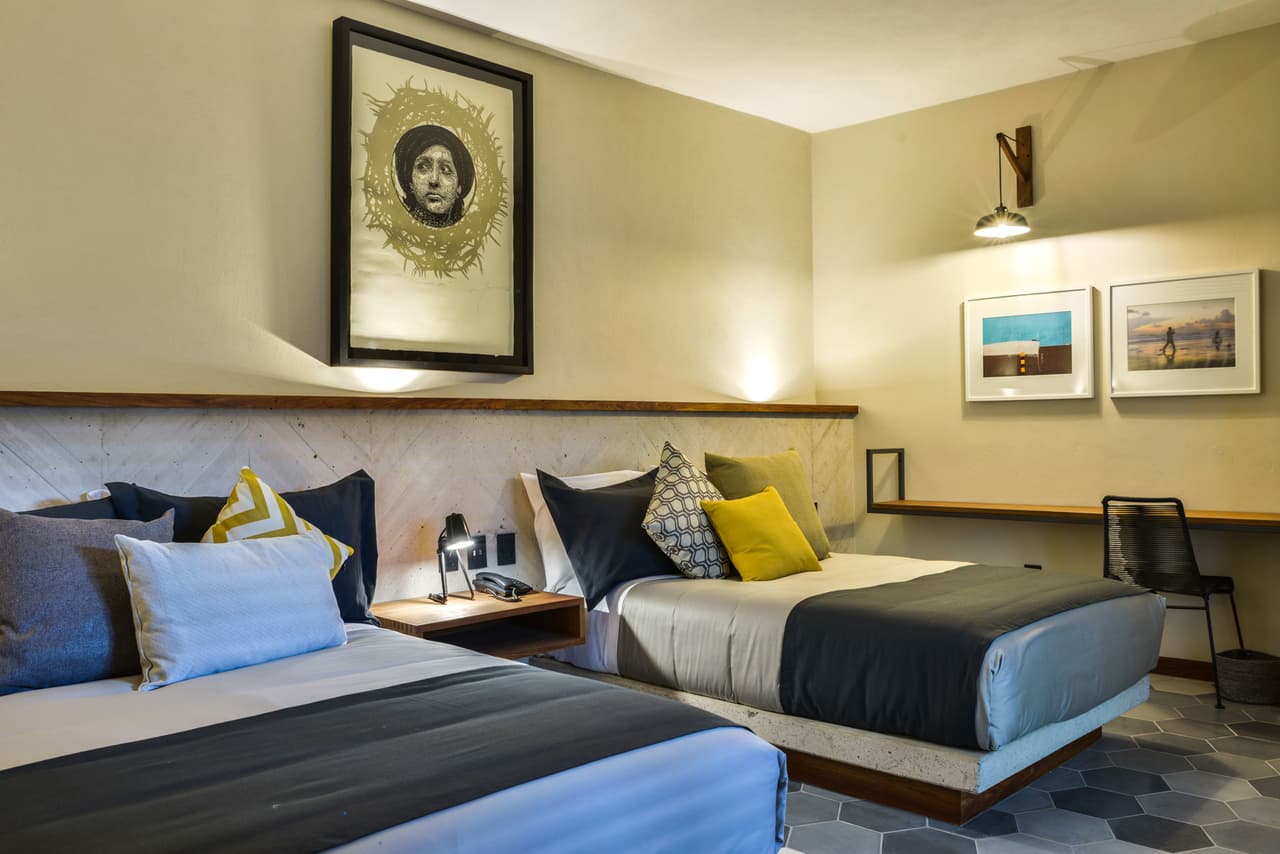 Cuarto doble del Hotel Criol en el Centro de Querétaro Cuarto doble del Hotel Criol en el Centro de Querétaro